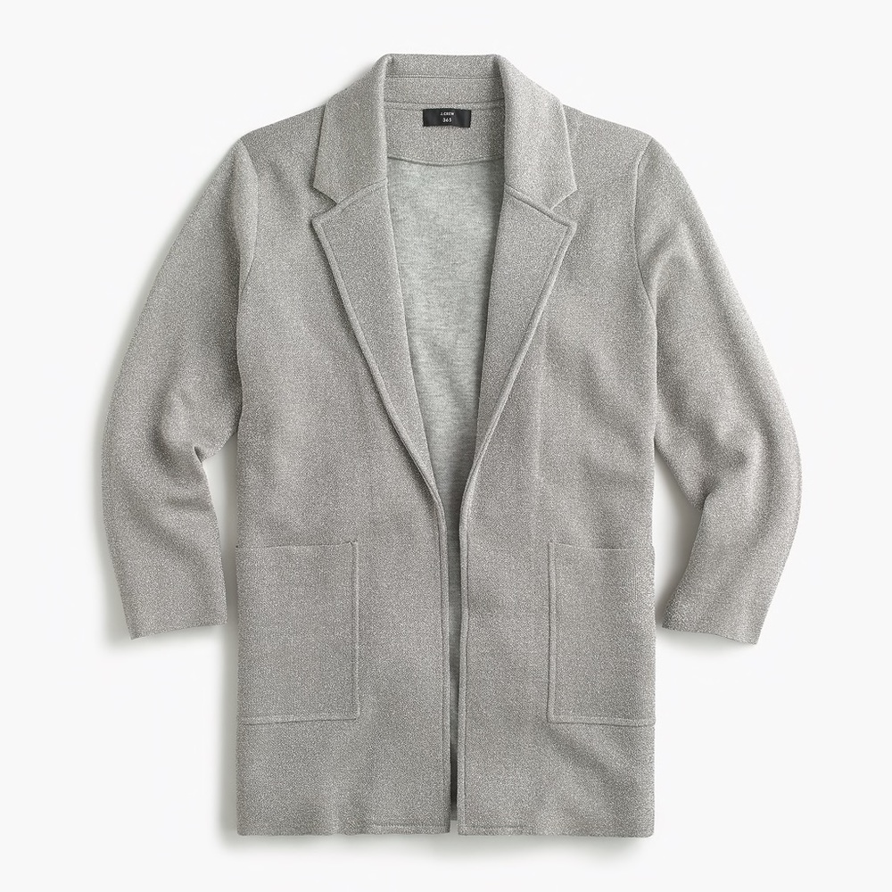 J. Crew Sophie Sweater Blazer Silver XS